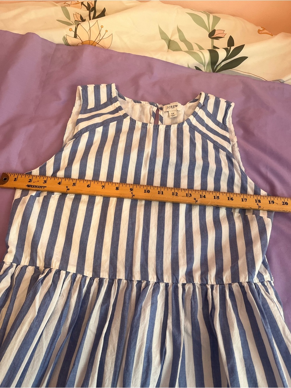 J. Crew Blue and White Striped Sleeveless Midi Dress - Picture 5 of 7